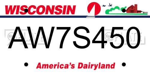 AW7S450 Wisconsin License Plate