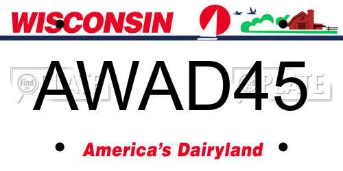 AWAD45 Wisconsin License Plate