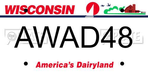 AWAD48 Wisconsin License Plate