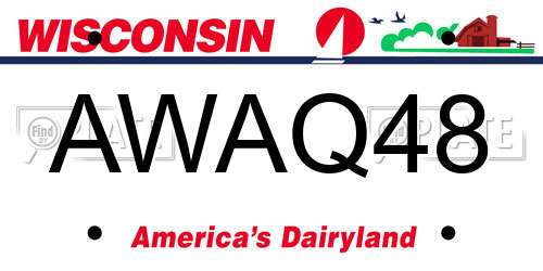 AWAQ48 Wisconsin License Plate