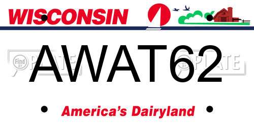 AWAT62 Wisconsin License Plate