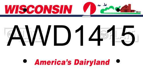 AWD1415 Wisconsin License Plate