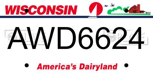 AWD6624 Wisconsin License Plate