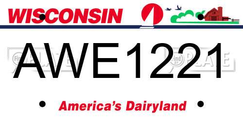 AWE1221 Wisconsin License Plate