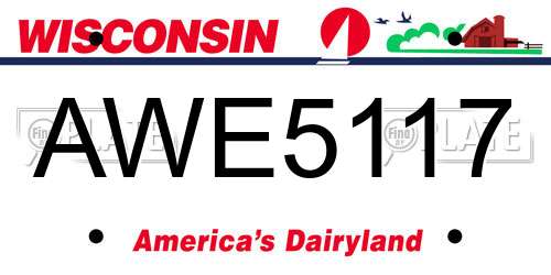 AWE5117 Wisconsin License Plate
