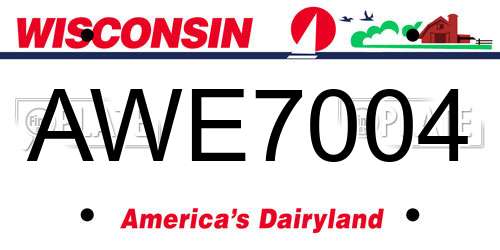 AWE7004 Wisconsin License Plate