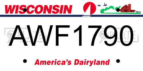 AWF1790 Wisconsin License Plate