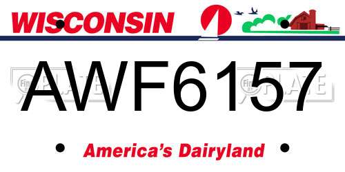 AWF6157 Wisconsin License Plate