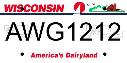 AWG1212 Wisconsin License Plate