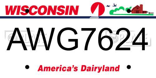 AWG7624 Wisconsin License Plate