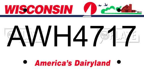 AWH4717 Wisconsin License Plate