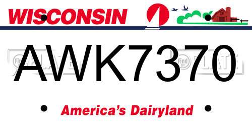 AWK7370 Wisconsin License Plate
