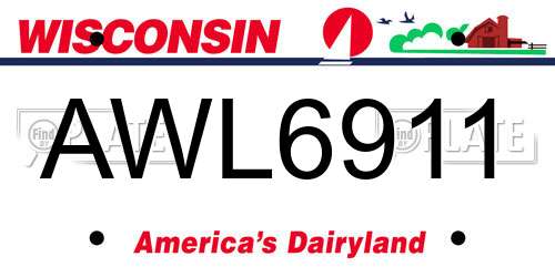 AWL6911 Wisconsin License Plate
