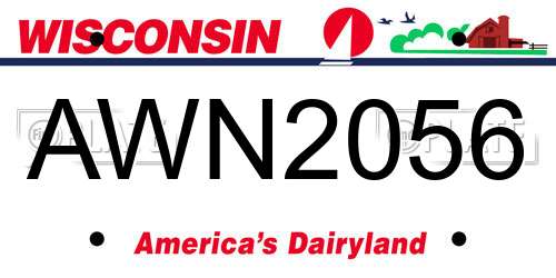 AWN2056 Wisconsin License Plate