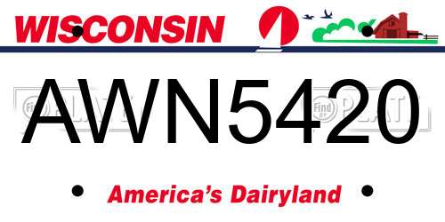AWN5420 Wisconsin License Plate