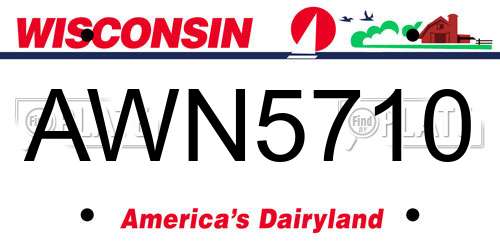 AWN5710 Wisconsin License Plate