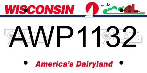 AWP1132 Wisconsin License Plate