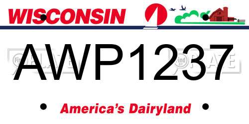 AWP1237 Wisconsin License Plate