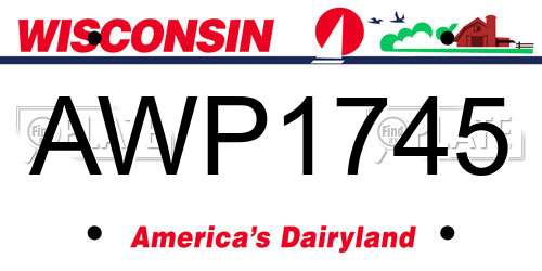 AWP1745 Wisconsin License Plate