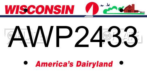 AWP2433 Wisconsin License Plate