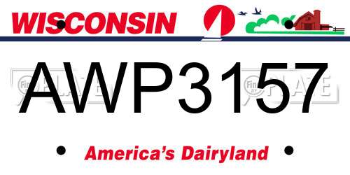 AWP3157 Wisconsin License Plate