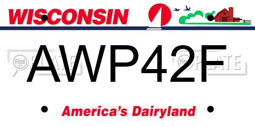 AWP42F Wisconsin License Plate