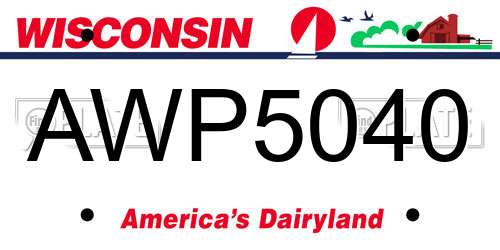 AWP5040 Wisconsin License Plate