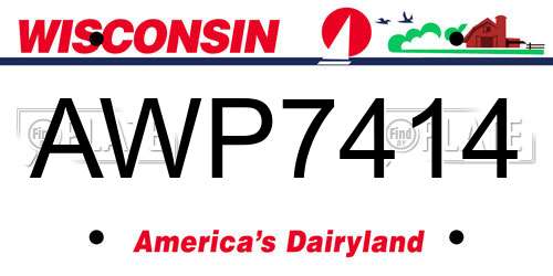 AWP7414 Wisconsin License Plate