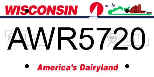 AWR5720 Wisconsin License Plate
