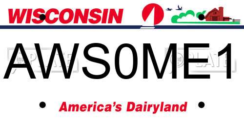 AWS0ME1 Wisconsin License Plate