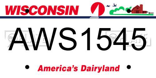 AWS1545 Wisconsin License Plate