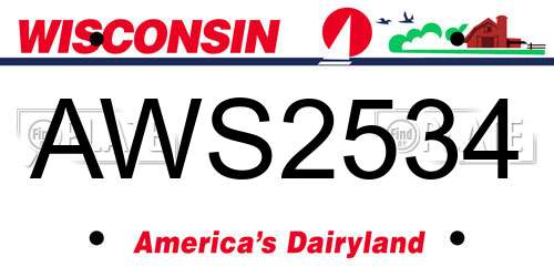 AWS2534 Wisconsin License Plate