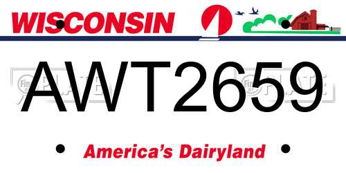 AWT2659 Wisconsin License Plate