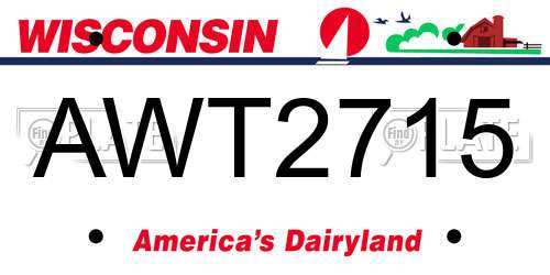 AWT2715 Wisconsin License Plate