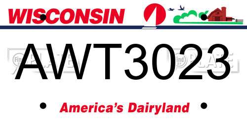 AWT3023 Wisconsin License Plate