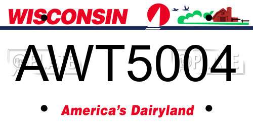 AWT5004 Wisconsin License Plate