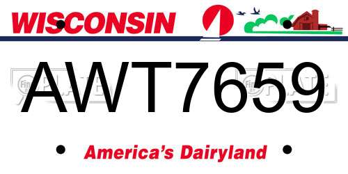 AWT7659 Wisconsin License Plate