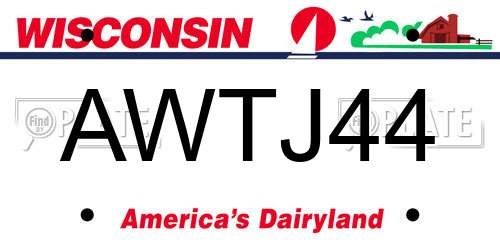 AWTJ44 Wisconsin License Plate