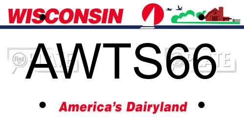 AWTS66 Wisconsin License Plate