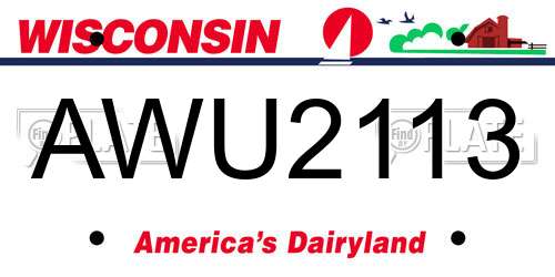 AWU2113 Wisconsin License Plate