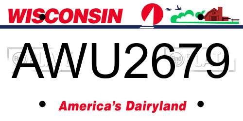 AWU2679 Wisconsin License Plate
