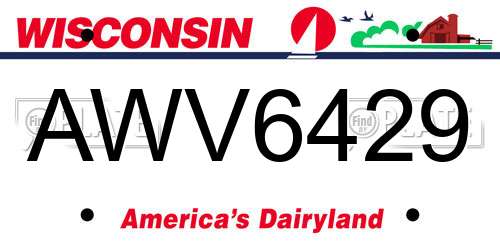 AWV6429 Wisconsin License Plate