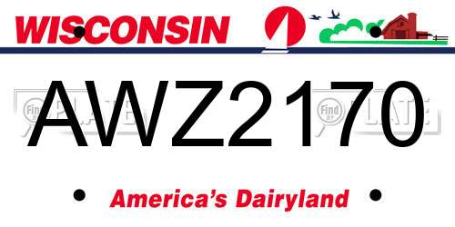 AWZ2170 Wisconsin License Plate