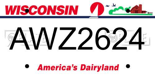 AWZ2624 Wisconsin License Plate