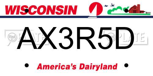 AX3R5D Wisconsin License Plate