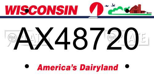 AX48720 Wisconsin License Plate