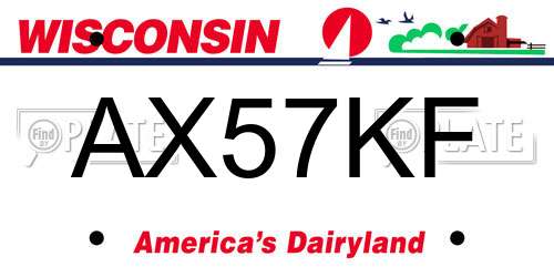 AX57KF Wisconsin License Plate