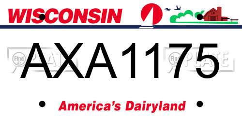 AXA1175 Wisconsin License Plate