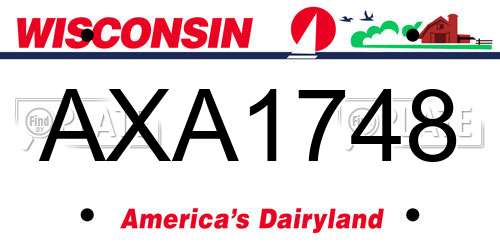 AXA1748 Wisconsin License Plate