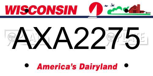 AXA2275 Wisconsin License Plate